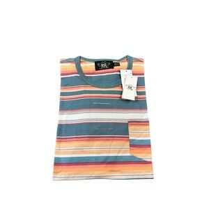 RRL Southwestern Theme Striped Multicolor Cotton T Shirt Size L NWT